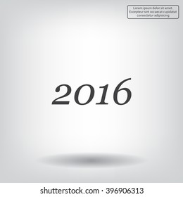 Happy new year 2016 - vector icon