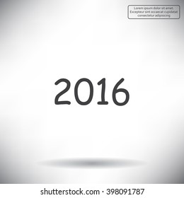 Happy new year 2016 - vector icon