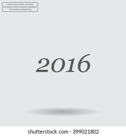 Happy new year 2016 - vector icon