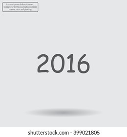 Happy new year 2016 - vector icon
