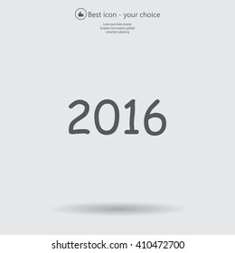 Happy new year 2016 - vector icon
