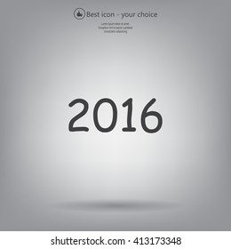 Happy new year 2016 - vector icon