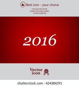 Happy new year 2016 - vector icon