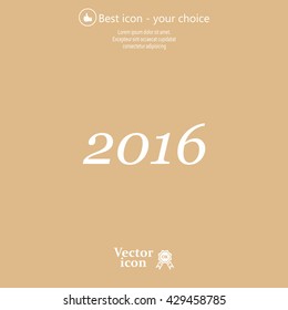 Happy new year 2016 - vector icon