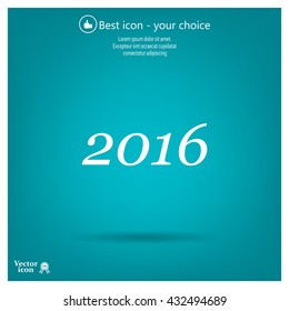 Happy new year 2016 - vector icon