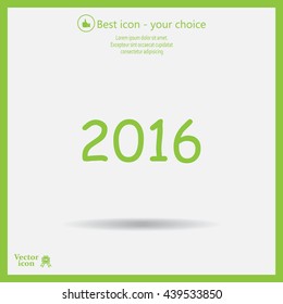 Happy new year 2016 - vector icon