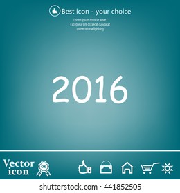 Happy new year 2016 - vector icon