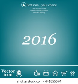 Happy new year 2016 - vector icon