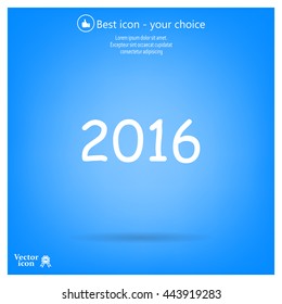 Happy new year 2016 - vector icon