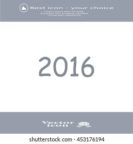 Happy new year 2016 - vector icon