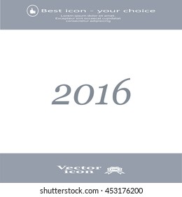 Happy new year 2016 - vector icon