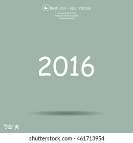 Happy new year 2016 - vector icon