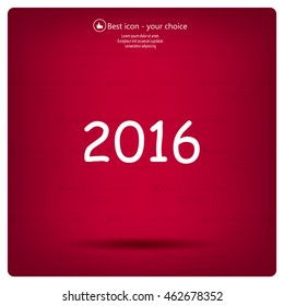 Happy new year 2016 - vector icon
