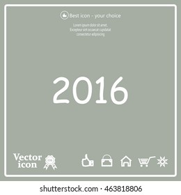 Happy new year 2016 - vector icon