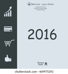 Happy new year 2016 - vector icon