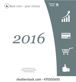 Happy new year 2016 - vector icon