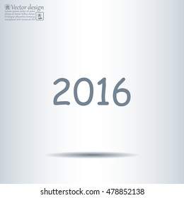 Happy new year 2016 - vector icon