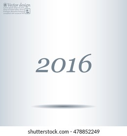 Happy new year 2016 - vector icon