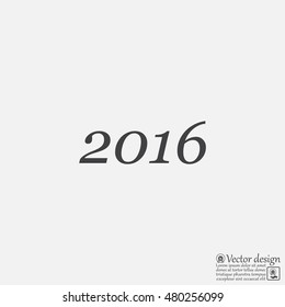 Happy new year 2016 - vector icon