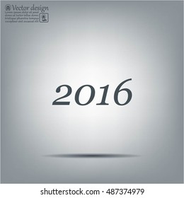 Happy new year 2016 - vector icon