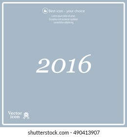 Happy new year 2016 - vector icon