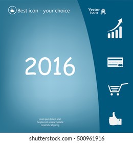 Happy new year 2016 - vector icon