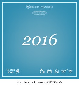 Happy new year 2016 - vector icon