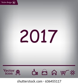 Happy new year 2016 - vector icon