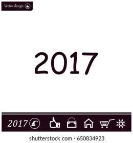 Happy new year 2016 - vector icon