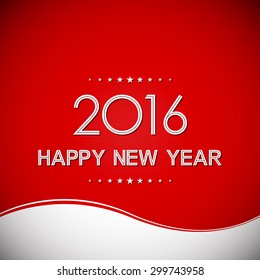happy new year 2016 in wave pattern background (vector) 