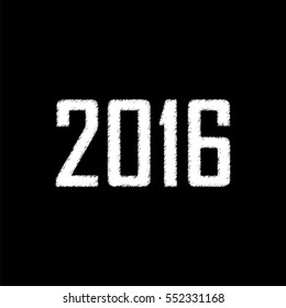 Happy new year 2016   - white vector icon