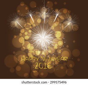 Happy new year 2016 written with Sparkle firework