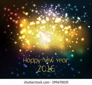 Happy new year 2016 written with Sparkle firework 15