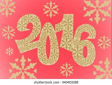 Happy new year 2016 written on a red background