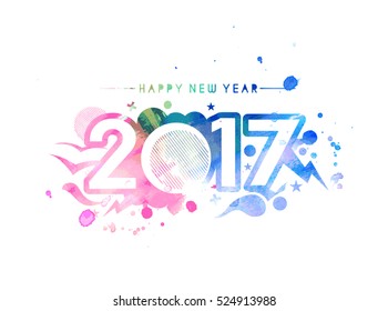 Happy new year 2016-2017 Text Design vector illustration