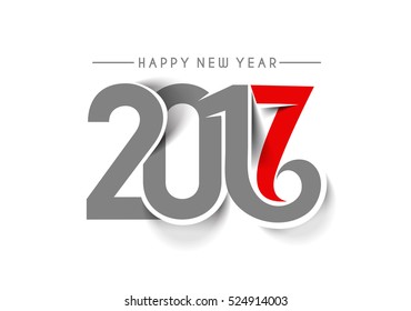 Happy new year 2016-2017 Text Design vector illustration