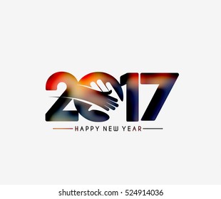 Happy new year 2016-2017 Text Design vector illustration