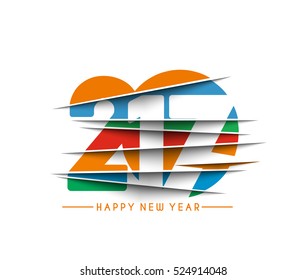 Happy new year 2016-2017 Text Design vector illustration