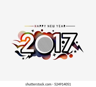 Happy new year 2016-2017 Text Design vector illustration