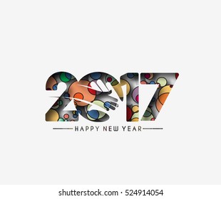 Happy new year 2016-2017 Text Design vector illustration