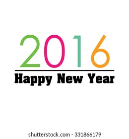 Happy new year 2016.Happy new year greeting with number 2016. Vector illustration.