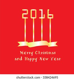 Happy new year 2016.Happy new year greeting with number 2016 . Vector illustration.