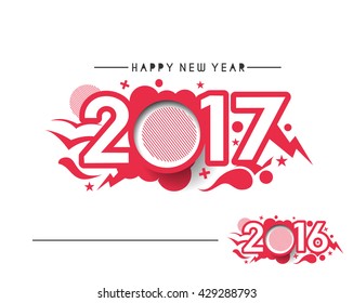 Happy new year 2017 or 2016 Text Design vector