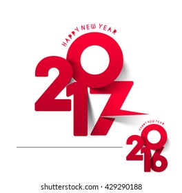 Happy new year 2017 or 2016 Text Design vector