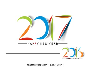 Happy new year 2017 or 2016 Text Design vector