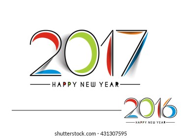 Happy new year 2017 or 2016 Text Design vector