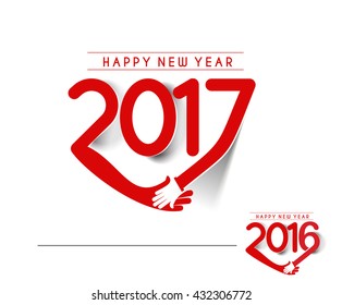 Happy new year 2017 or 2016 Text Design vector