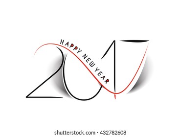 Happy new year 2017 or 2016 Text Design vector