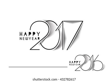 Happy new year 2017 or 2016 Text Design vector