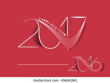 Happy new year 2017 or 2016 Text Design vector
